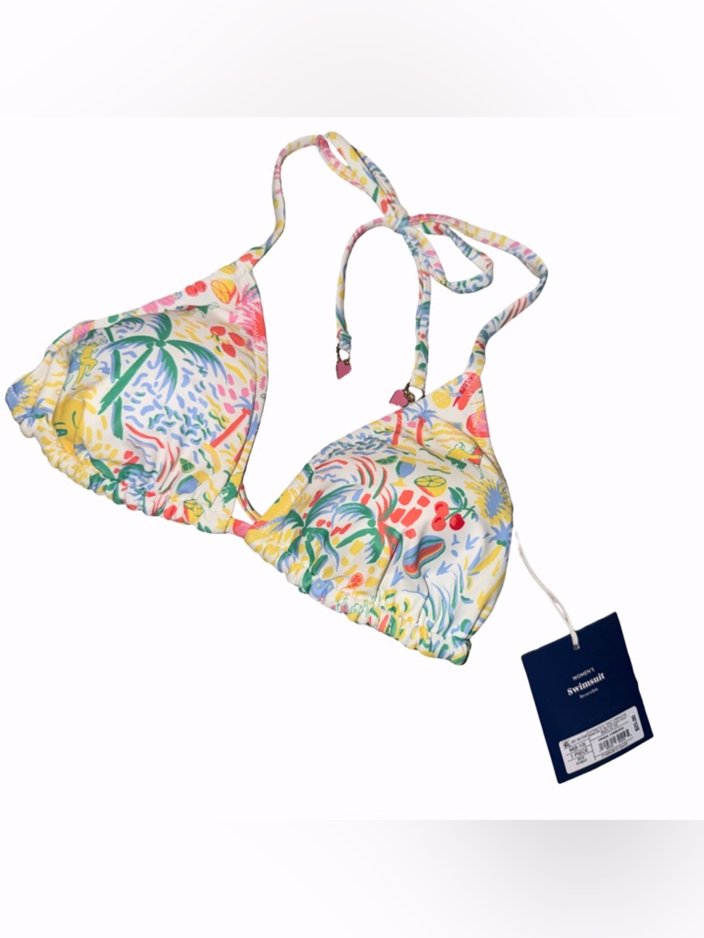 Women's Vacation/Star Geo Reversible Triangle Bikini Top Yellow/Green 
NWT XXS - Picture 12 of 13